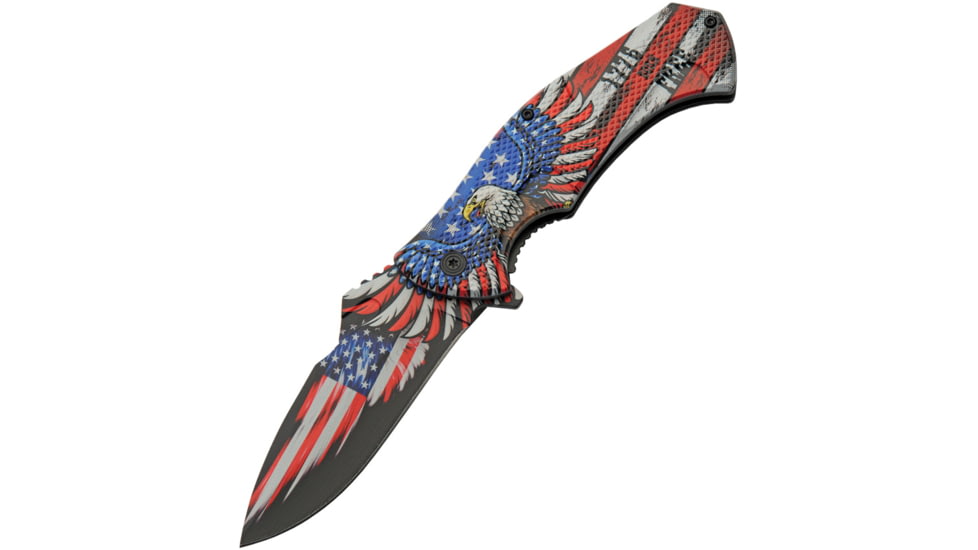 China Made Flag Linerlock A/O Eagle