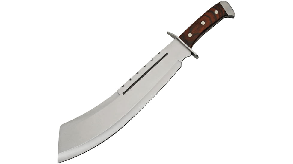 China Made Machete Brown Wood Knife, 13 satin finish stainless blade, Brown pakkawood handle, 926948-WD