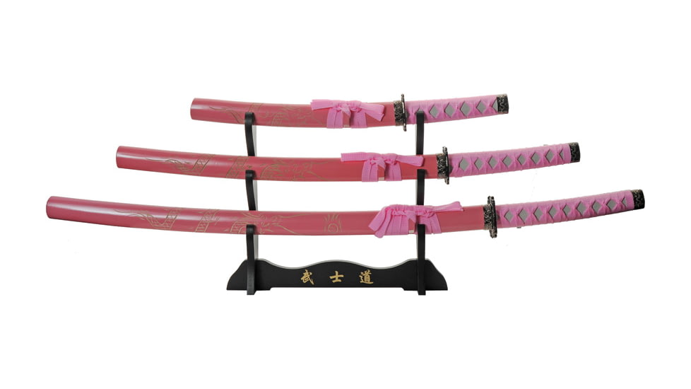 China Made Pink Dragon Katana Set 3pc