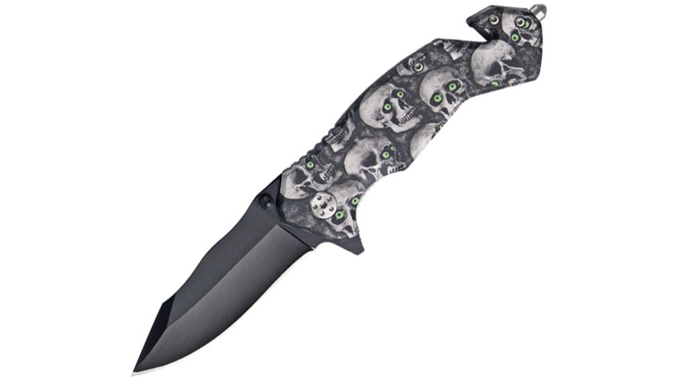 China Made Skull Eyes Rescue Linerlock Knife CN300276