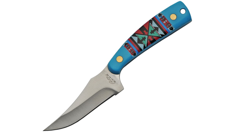 China Made Southwest Skinner Knife, 3 satin finish stainless upswept skinner blade, Blue ABS handle, 211499