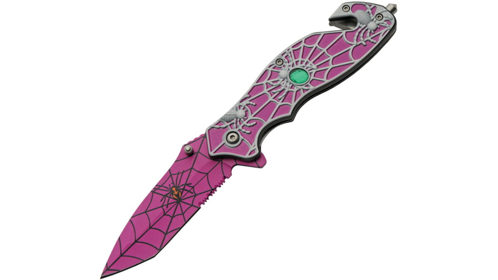 China Made Spider Web Linerlock A/O Purp
