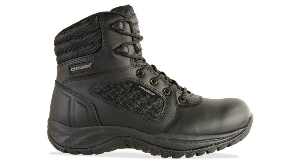 Chinook Footwear Cover 6 inch Leather And Mesh Waterproof Uniform Boot - Womens, Black, 6, 5040-001-6