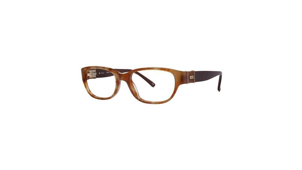 Chloe CL1202 Progressive Prescription Eyeglasses - Frame Blond Horn, Size 53/16mm CL120204