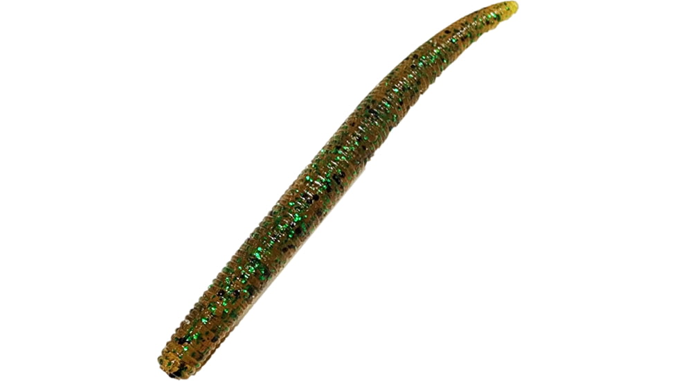 Chompers Finess Rig Worm, 1, 4in, Root Beer Green, FRW415-10