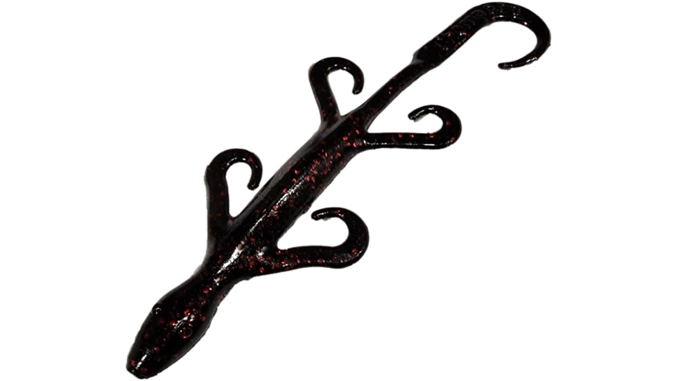 Chompers Lizard Creature Bait, 1, 6in, Black/Red Flake, L6S9-13