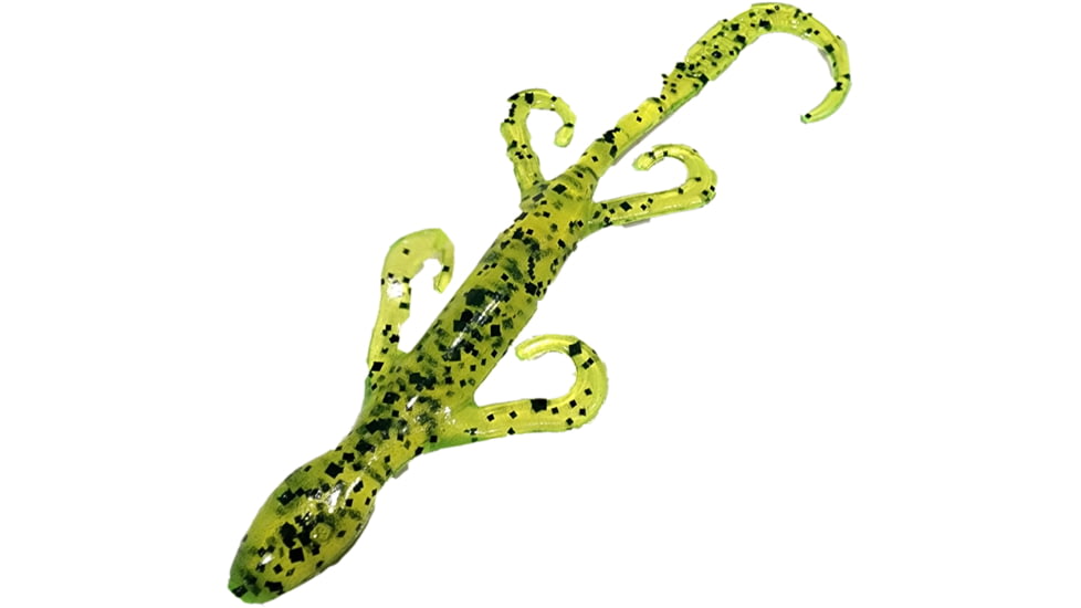 Chompers Lizard Creature Bait, 1, 6in, Chartreuse Pepper, L6S9-5