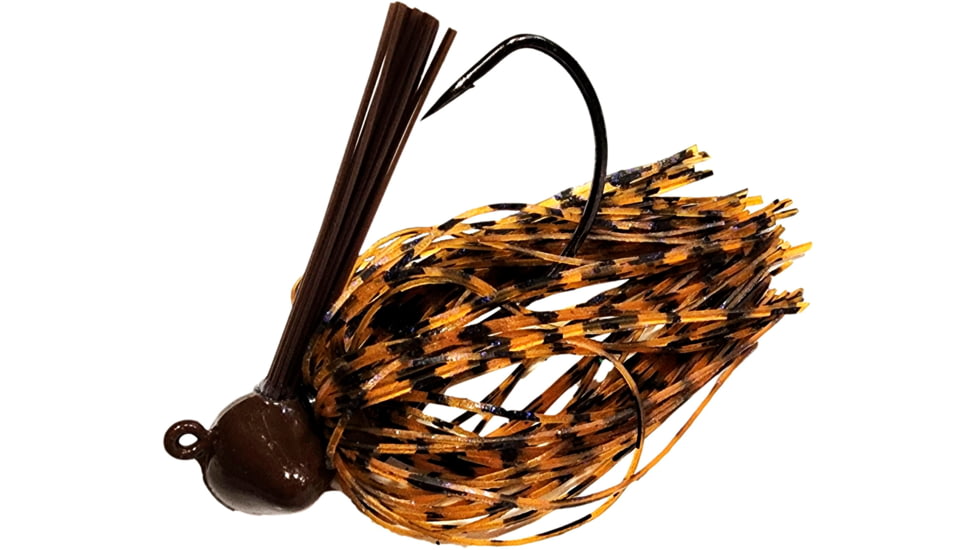 Chompers Skirted Football Jig 3/4 oz - 2 Pack, Green Pumpkin, SFB34-202