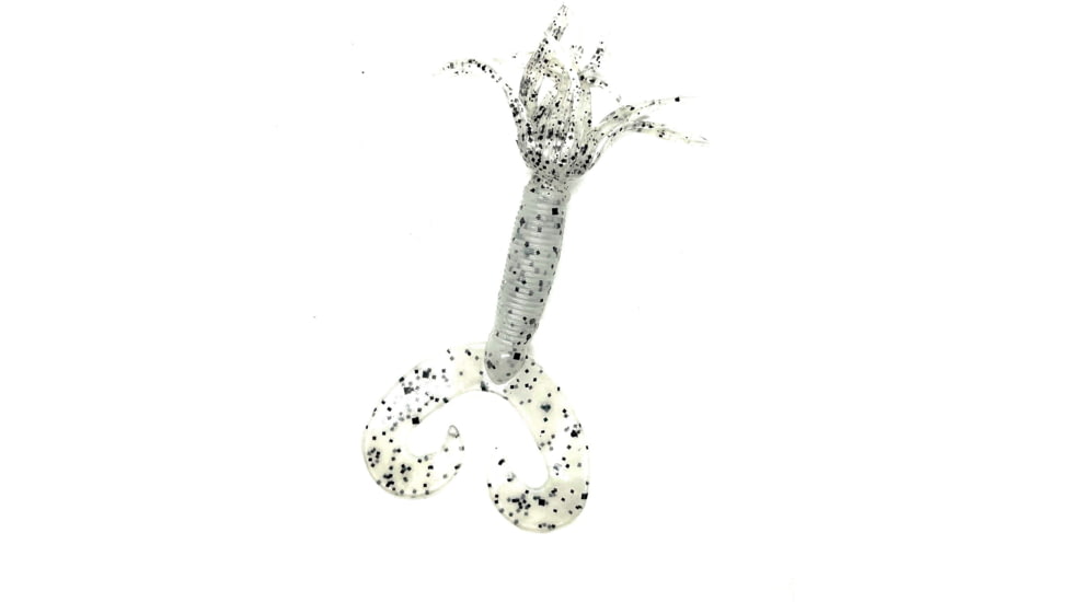 Chompers Skirted Grub Double Tail Grub, 1, 5in, Salt &amp; Pepper, HG5D10-7