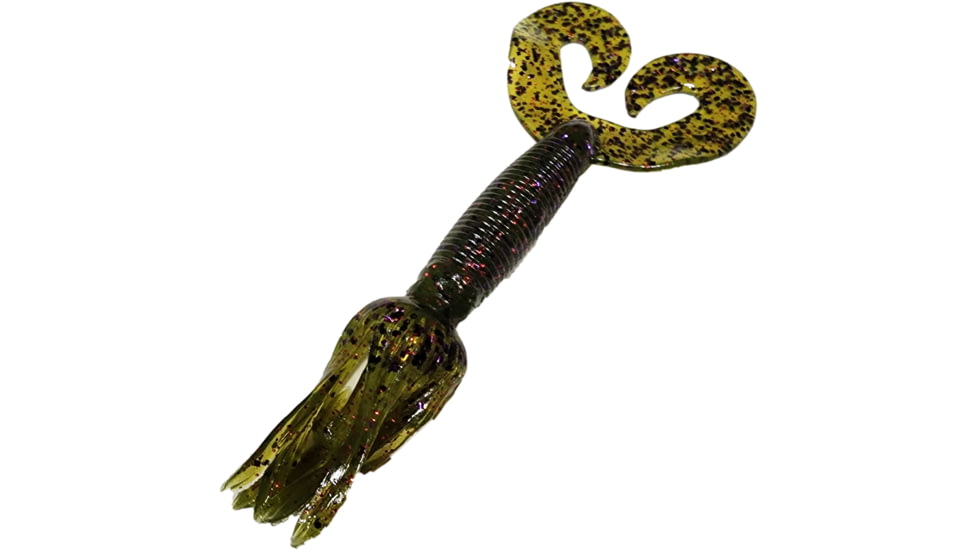 Chompers Skirted Grub Double Tail Grub, 1, 5in, Watermelon Red/Purple Flake, HG5D10-29