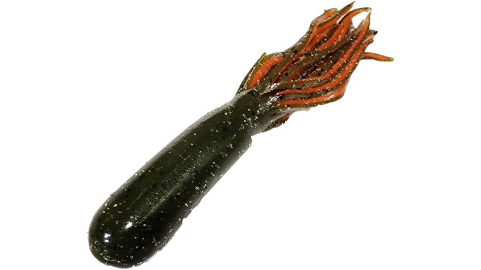 Chompers Ultra Pro Tube, 1, 4in, Green Pumpkin/Orange Tail, PTB4N8-108