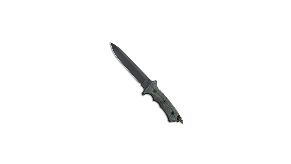 Chris Reeve Knives Green Beret Fixed Blade Knife, 7.00in, CPM S35VN, Spear Point Blade, Micarta, Gray Handle, Standard, Gray/Black, 12.375 inch, BHQ-92525