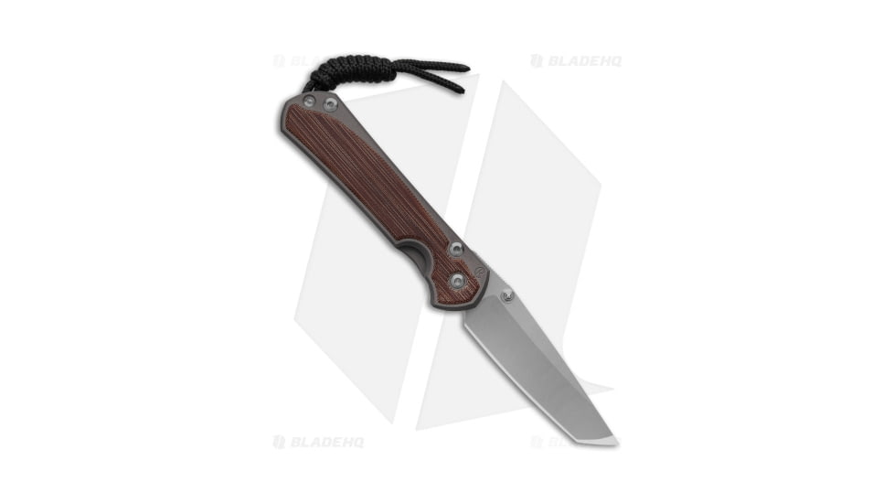 Chris Reeve Knives Small Sebenza 31 Folding Knife, 2.94in, CPM MagnaCut, Tanto Blade, Titanium, Micarta, Gray/Brown Handle, Natural Canvas, Gray/Brown/Gray, 6.875 inch, BHQ-146065