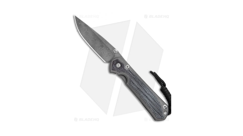 Chris Reeve Knives Small Sebenza 31 Folding Knife, 2.94in, Damascus, Drop Point Blade, Micarta, Black Handle, Raindrop Damascus, Black/Black, 6.875 inch, BHQ-98987