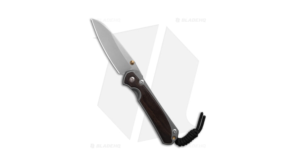 Chris Reeve Knives Small Sebenza 31 Folding Knife, 3.00in, CPM MagnaCut, Sheepsfoot Blade, Titanium, Wood, Brown/Gray Handle, Macassar Ebony, Brown/Gray/Gray, 6.95 inch, BHQ-146024