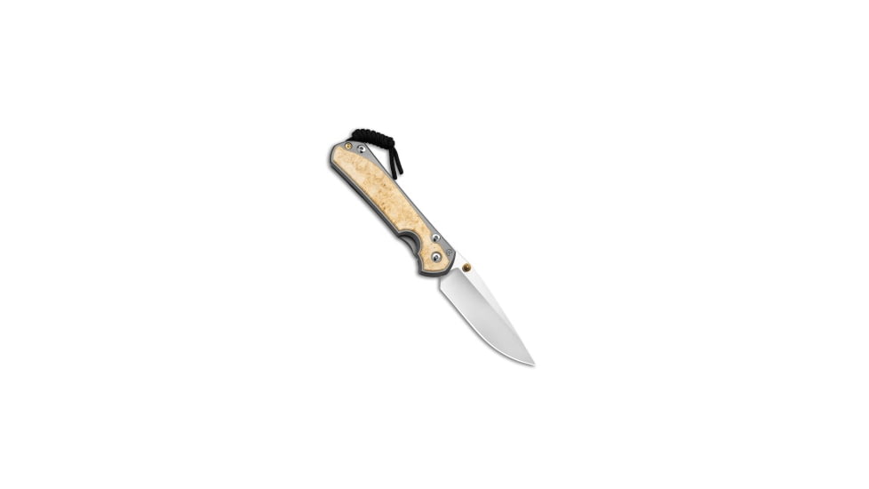 Chris Reeve Knives Chris Reeve Large Sebenza 31 Box Elder Gold Accents Left-Hand 3.625" SW, Wood, CPM MagnaCut, adult, BHQ-229586