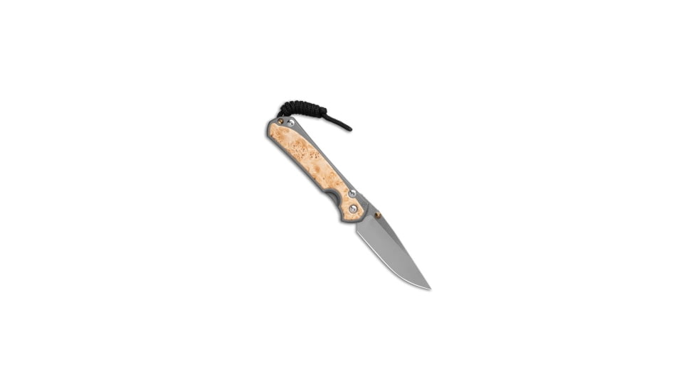Chris Reeve Knives Left Hand Small Sebenza 31 Folding Knife, 2.94in, CPM MagnaCut, Drop Point Blade, Wood, Wood Handle, Box Elder, SW, Wood/Gray, 6.875 inch, BHQ-138476