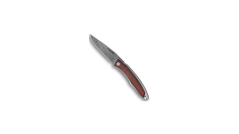 Chris Reeve Knives Mnandi Folding Knife, 2.75in, Damascus, Clip Point Blade, Cocobolo, Wood Handle, Wood/Black, 6.375 inch, BHQ-19210
