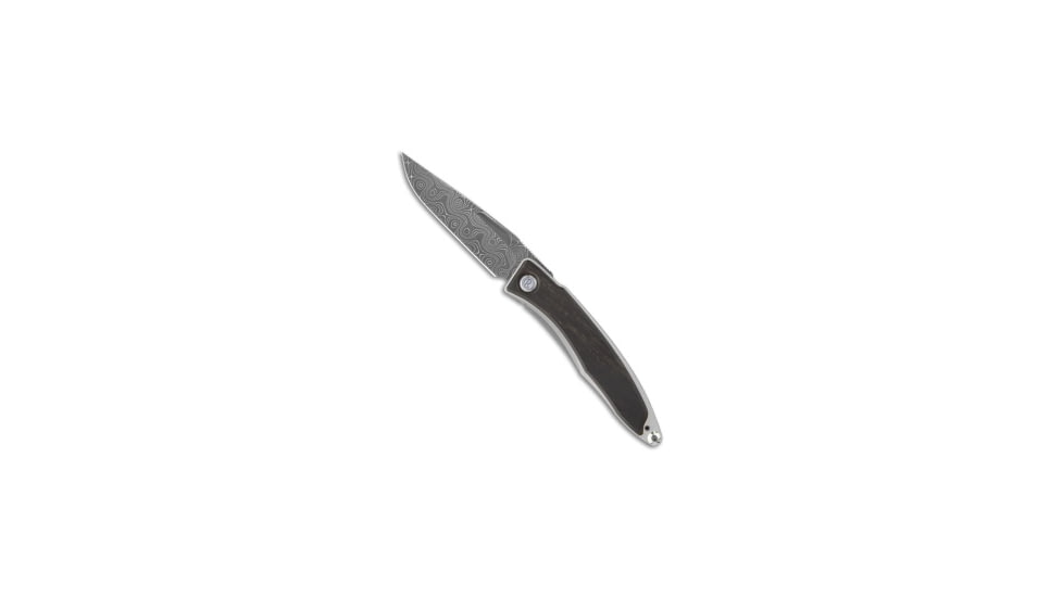 Chris Reeve Knives Mnandi Folding Knife, 2.75in, Damascus, Clip Point Blade, Ebony, Black Handle, Black/Black, 6.375 inch, BHQ-19062