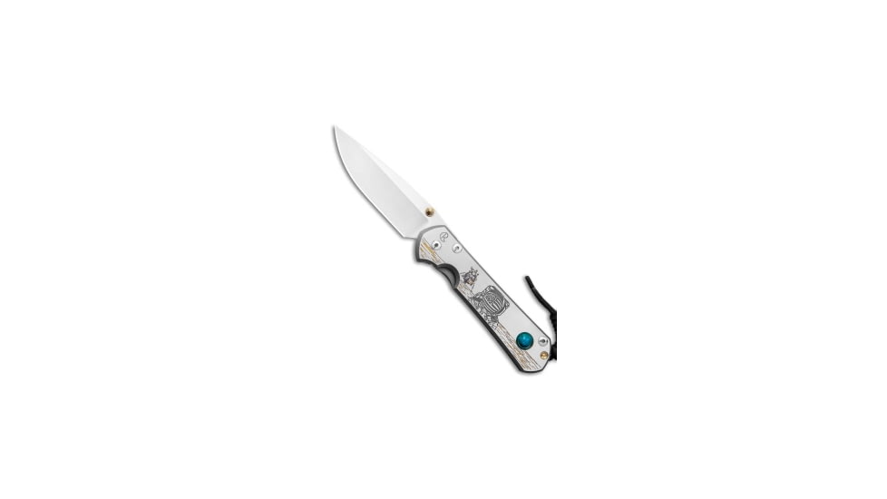 Chris Reeve Knives Small Sebenza 31 Folding Knife, 2.94in, CPM S35VN, Drop Point Blade, Titanium, Gray Handle, Lunar Landing CGG, Gray/Gray, 6.875 inch, BHQ-94297