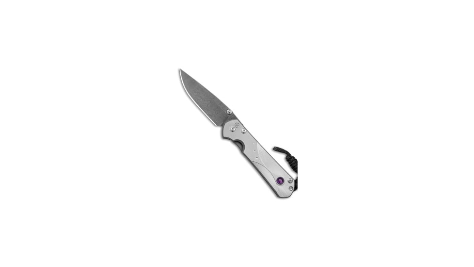 Chris Reeve Knives Small Sebenza 31 Folding Knife, 3.00in, Damascus, Drop Point Blade, Titanium, Gray Handle, Damascus, Gray/Black, 6.875 inch, BHQ-172988