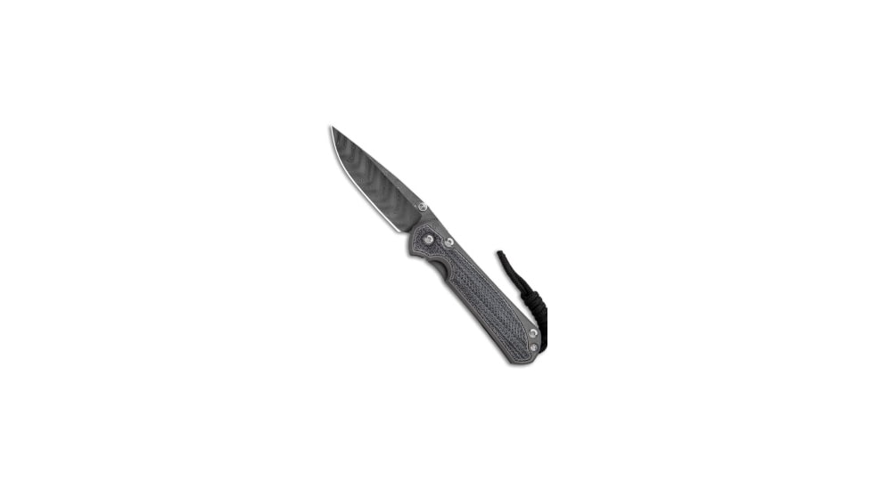 Chris Reeve Knives Small Sebenza 31 Folding Knife, 3.00in, Damascus, Drop Point Blade, Micarta, Titanium, Black/Gray Handle, Boomerang Damascus, Black/Gray/Gray, 6.875 inch, BHQ-116116