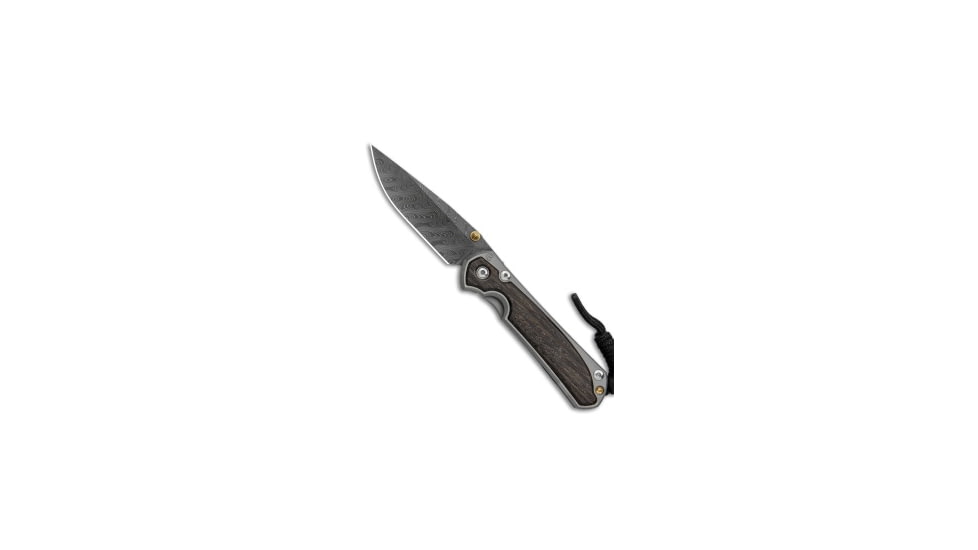 Chris Reeve Knives Small Sebenza 31 Folding Knife, 2.94in, Damascus, Drop Point Blade, Wood, Wood Handle, Bog Oak, Double Lug, Wood/Black, 6.875 inch, BHQ-135695