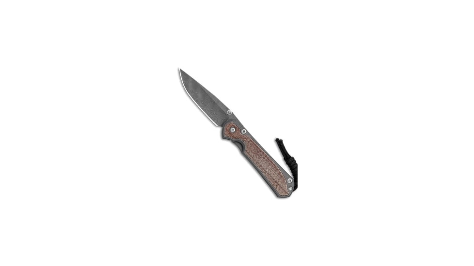 Chris Reeve Knives Small Sebenza 31 Folding Knife, 2.94in, Damascus, Drop Point Blade, Micarta, Titanium, Brown/Gray Handle, Raindrop Damascus, Brown/Gray/Gray, 6.875 inch, BHQ-98984