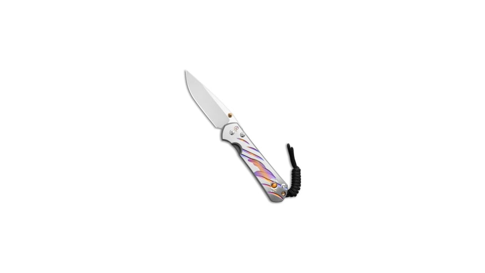 Chris Reeve Knives Chris Reeve Small Sebenza 31 Unique Graphic Cabochon Ti 3" Satin S31-1408-1058, Gray, CPM MagnaCut, adult, BHQ-226264