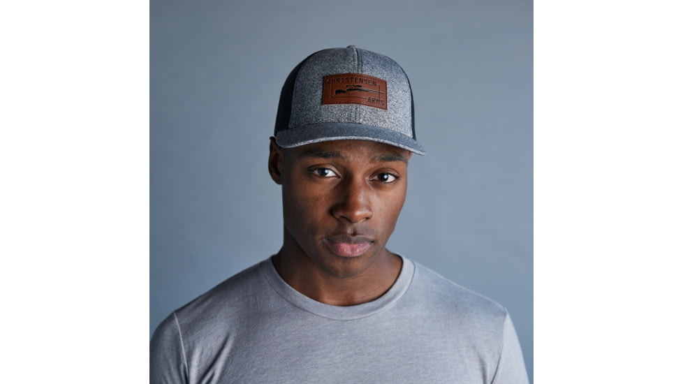 Christensen Arms Leather Patch Cap, Grey/Black, One Size, 720-00002-07