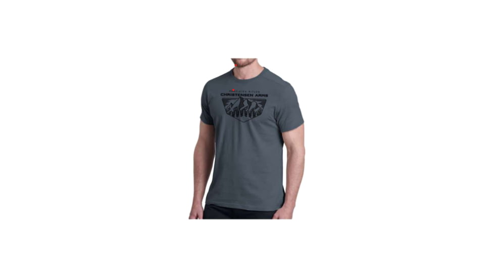 Christensen Arms Mountain Line Art Shield SS Tee - Mens, Carbon, M, 730-CA055-40-00-103-03