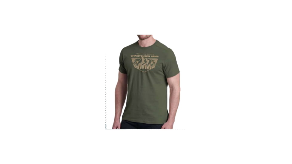 Christensen Arms Mountain Line Art Shield SS Tee - Mens, Olive, 2X, 730-CA055-40-00-200-06