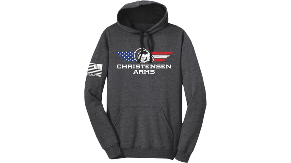 Christensen Arms Red White Blue Flag Patriotic Hoodie - Men's, Extra Large, Heather Charcoal, 720-00078-03