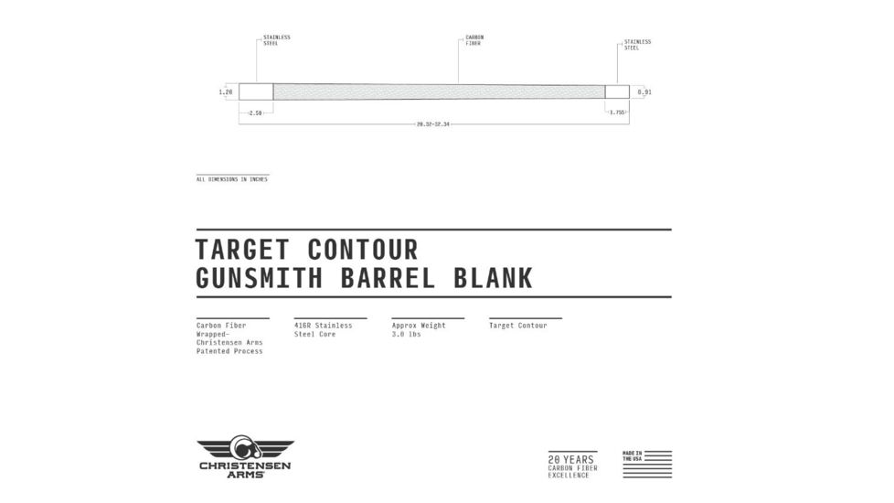Christensen Arms Rem 700 Gunsmith Rifle Barrel,Blank CA10383-26-09-284CAL