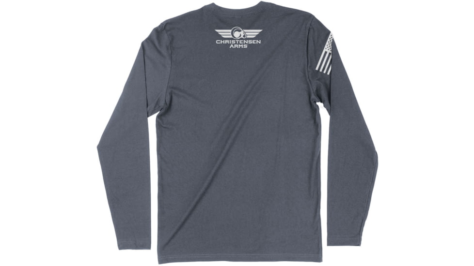 Christensen Arms White Topo Map Design Long Sleeve - Men's, Large, Solid Indigo, 720-00141-02