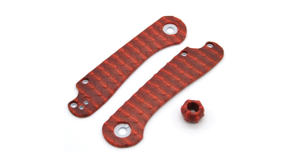 Chroma Scales Elementum Red Handle Scales, Textured Nylon PA12, 1004-0013-018-BA