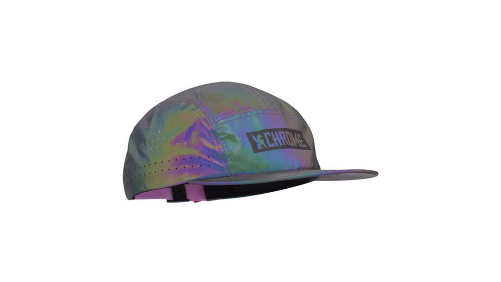 Chrome Industries 5 Panel Hat DE70559E, Rainbow Reflective, AC-210-RBRF-NA-NA