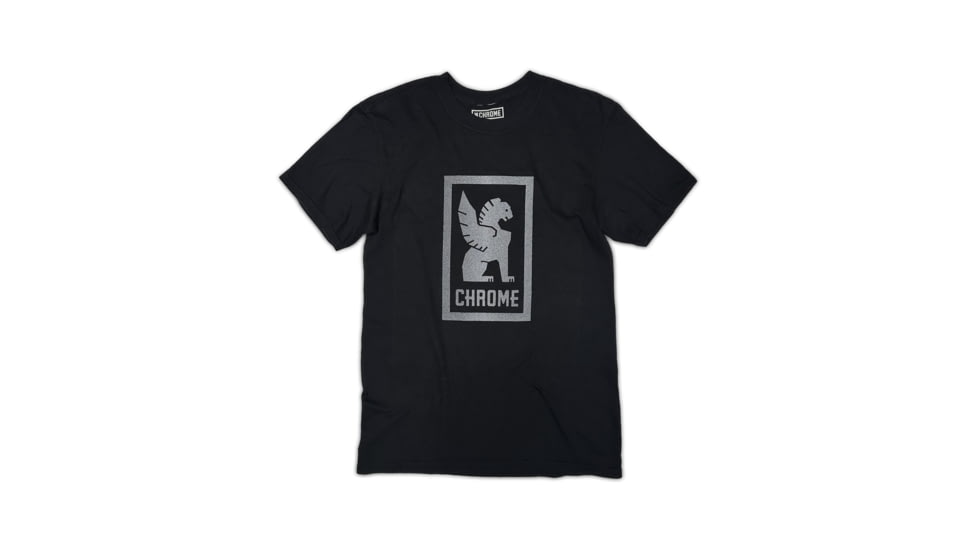Chrome Industries Logo Tee Short Sleeve - Men's, Black Reflective, 2XL, AP-530-BKRF-NA-XXL