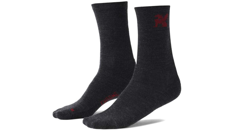 Chrome Industries Merino Crew Socks 052F24B7, Charcoal, MD, AP-118-CH-NA-MD