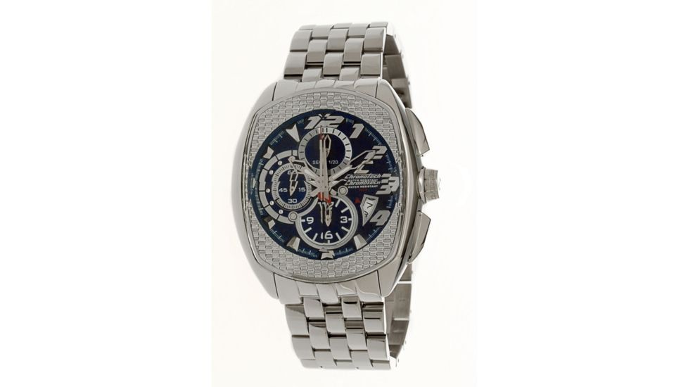Chronotech Active 7025  Watch - Gray Stainless Steel Band, Black Face Ct.7025m/03m