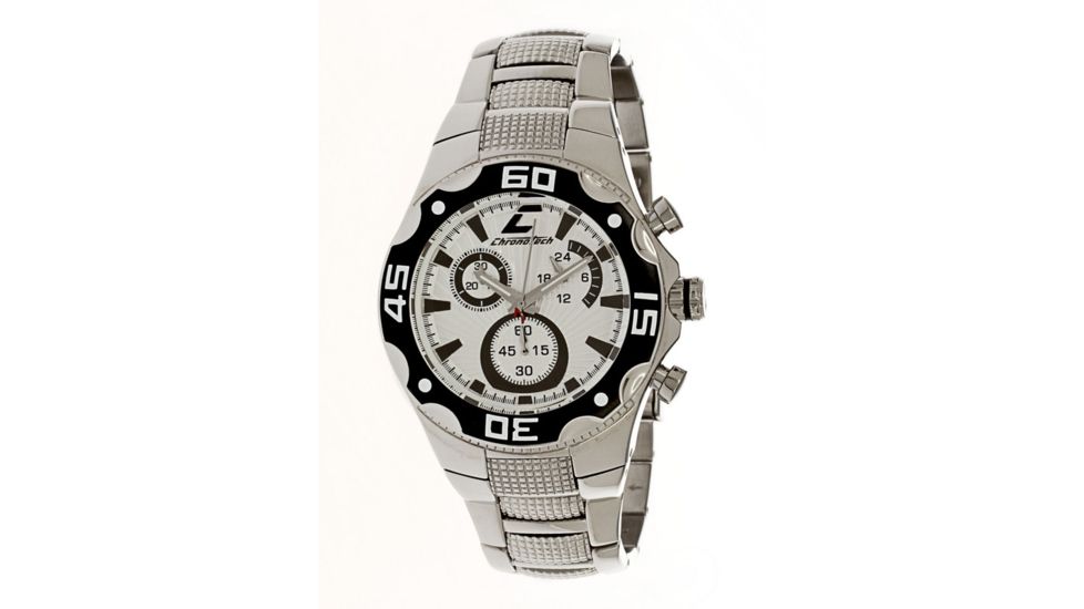 Chronotech Active 7091  Watch - Stainless Steel Band, White Face Ct.7091m/09m