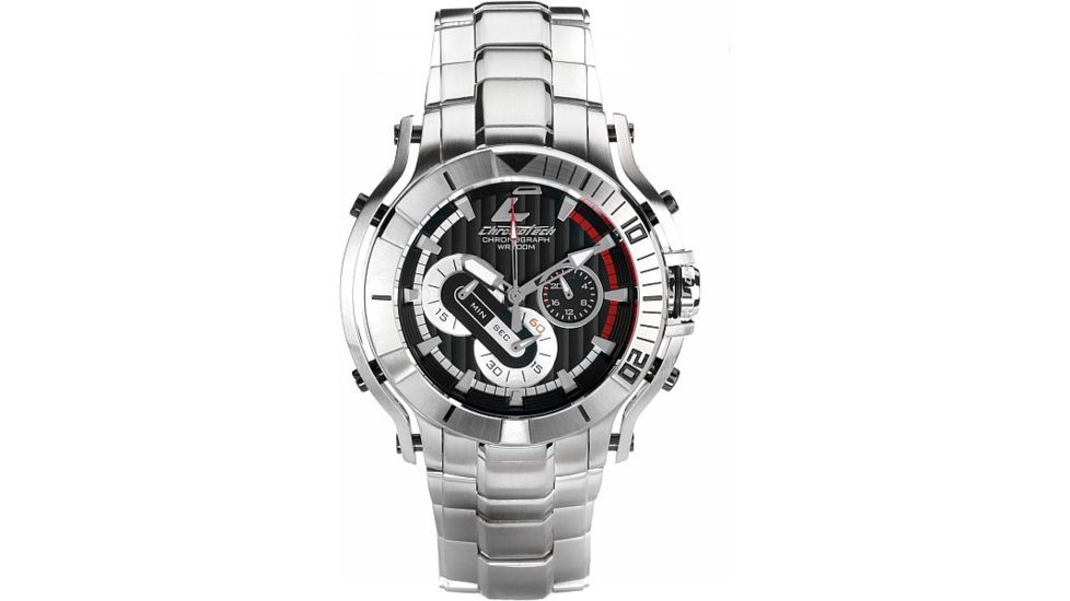 Chronotech Active 7108  Watch - Stainless Steel Band, Black Face Ct.7108m/02m