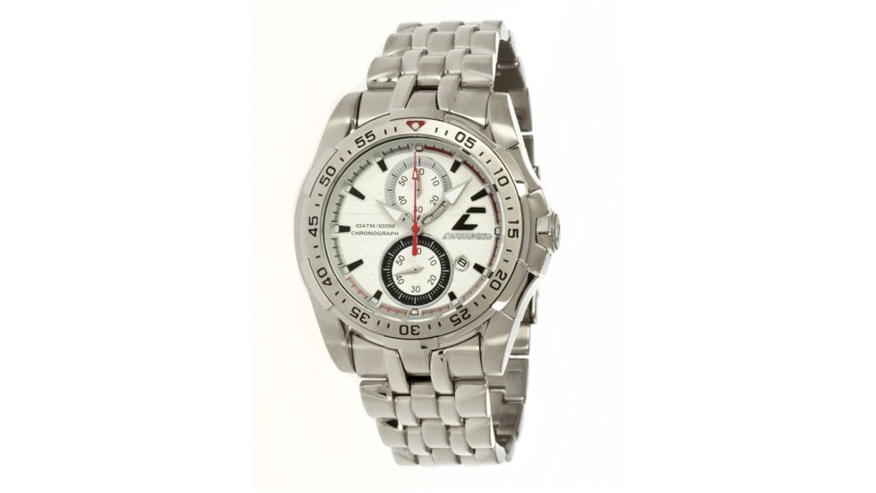 Chronotech Active 7109  Watch - Stainless Steel, Black Markers Band, White Face Ct.7109m/06m