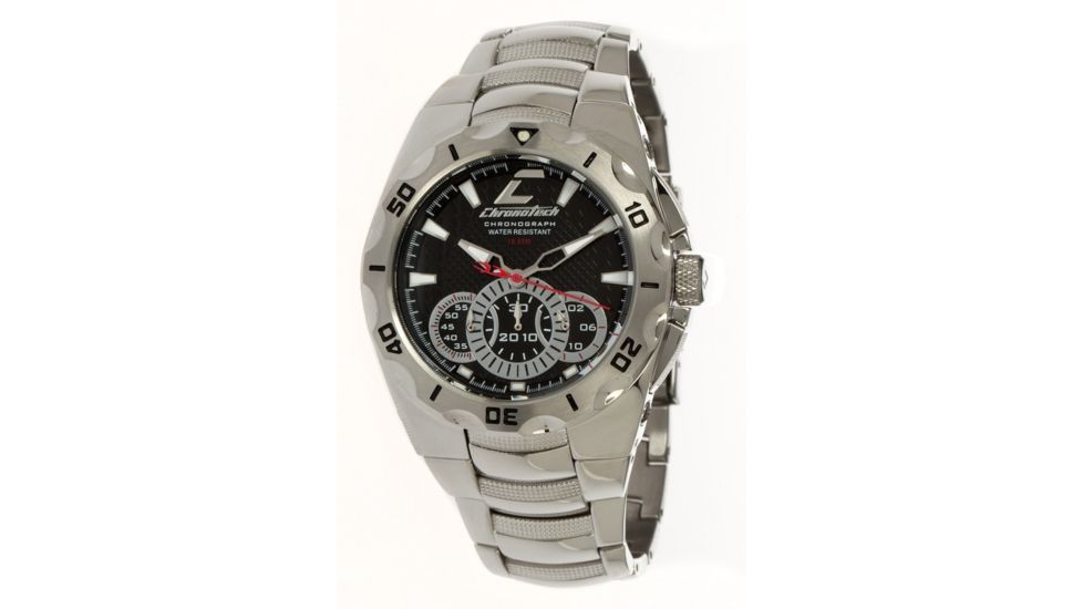 Chronotech Active 7922  Watch - Stainless Steel Band, Black Face Ct.7922am/22m