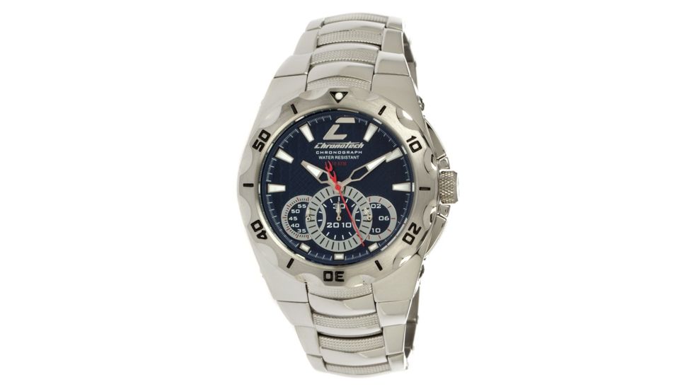 Chronotech Active 7922  Watch - Stainless Steel Band, Blue Face Ct.7922am/23m
