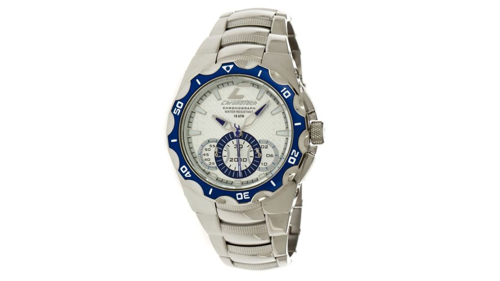 Chronotech Active 7922  Watch - Stainless Steel Band, Blue/White Face Ct.7922am/33m