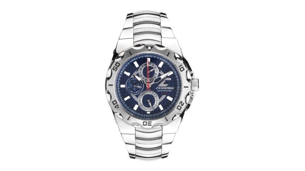 Chronotech Active 7935  Watch - Stainless Steel Band, Blue Face Ct.7935cm/43m