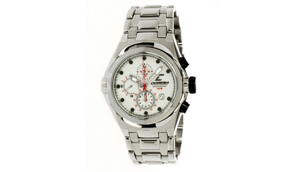 Chronotech Active 7991  Watch - Silver Steel Band, White Face Ct.7991m/26m