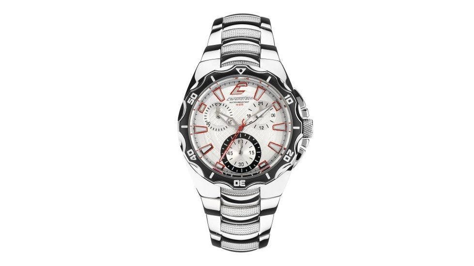 Chronotech Active Boy 7117  Watch - Silver Stainless Steel Band, Red Markers, White Face Ct.7117b/08m