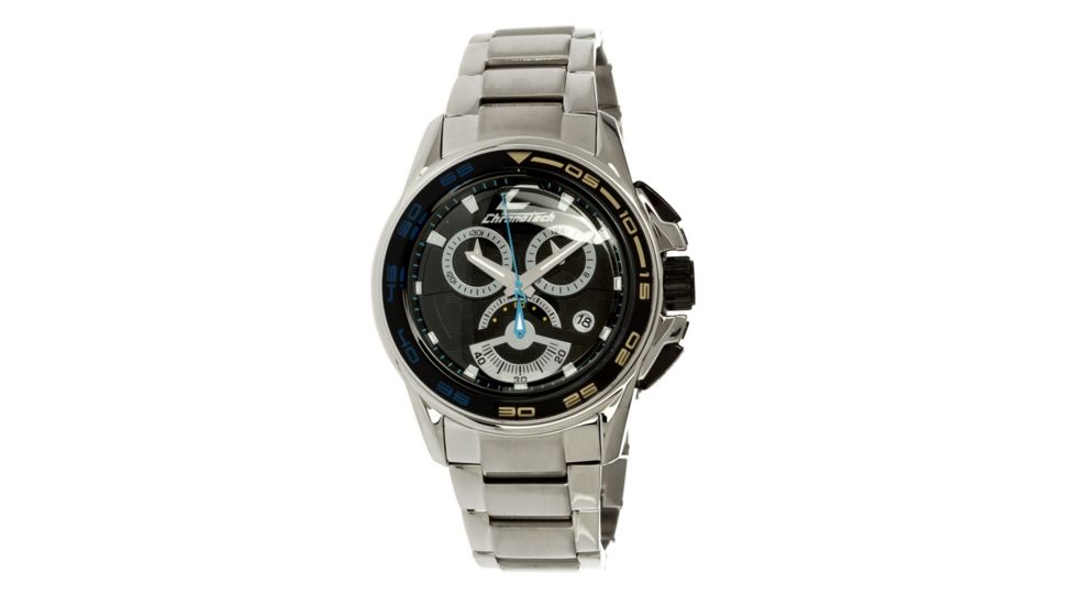 Chronotech Active Speed  Watch - Stainless Steel Band, Black Face Ct.7140m/04m
